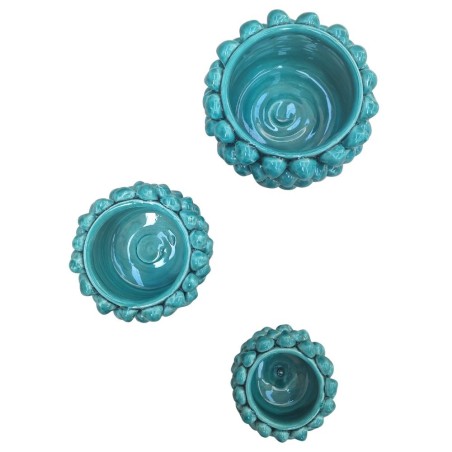 Teal Pine cone cachepot with base handmade sicilian pot Ceramiche De Simone Teal Pine cone cachepot with base handmade sicilian pot Ceramiche De Simone